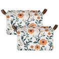 thumbnail image 1 of Yayeee Foldable Storage Basket for Shelves with Handles Set of 2 Waterproof Cloth Bins, Flowers Pattern, 1 of 7