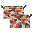 thumbnail image 1 of Yayeee Foldable Storage Basket for Shelves with Handles Set of 2 Waterproof Cloth Bins, Flowers Pattern, 1 of 7