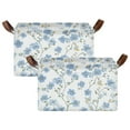 thumbnail image 1 of Yayeee Foldable Storage Basket for Shelves with Handles Set of 2 Waterproof Cloth Bins, Forget Me Not, 1 of 7