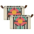 thumbnail image 1 of Yayeee Foldable Storage Basket for Shelves with Handles Set of 2 Waterproof Cloth Bins, Geometric Circle, 1 of 7