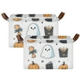 thumbnail image 1 of Yayeee Foldable Storage Basket for Shelves with Handles Set of 2 Waterproof Cloth Bins, Halloween Ghost, 1 of 7