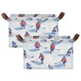 thumbnail image 1 of Yayeee Foldable Storage Basket for Shelves with Handles Set of 2 Waterproof Cloth Bins, Ice Rink, 1 of 7