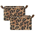 thumbnail image 1 of Yayeee Foldable Storage Basket for Shelves with Handles Set of 2 Waterproof Cloth Bins, Leopard Pattern, 1 of 7