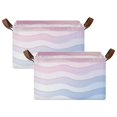 thumbnail image 1 of Yayeee Foldable Storage Basket for Shelves with Handles Set of 2 Waterproof Cloth Bins, Light Blue Gradient, 1 of 7