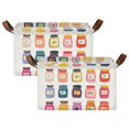 thumbnail image 1 of Yayeee Foldable Storage Basket for Shelves with Handles Set of 2 Waterproof Cloth Bins, Orange Jar, 1 of 7