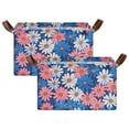 thumbnail image 1 of Yayeee Foldable Storage Basket for Shelves with Handles Set of 2 Waterproof Cloth Bins, Pink Flowers Pattern, 1 of 7