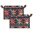 thumbnail image 1 of Yayeee Foldable Storage Basket for Shelves with Handles Set of 2 Waterproof Cloth Bins, Red Abstract, 1 of 7