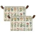 thumbnail image 1 of Yayeee Foldable Storage Basket for Shelves with Handles Set of 2 Waterproof Cloth Bins, Red Floral, 1 of 7