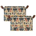 thumbnail image 1 of Yayeee Foldable Storage Basket for Shelves with Handles Set of 2 Waterproof Cloth Bins, Red Geometric, 1 of 7