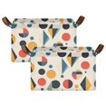 thumbnail image 1 of Yayeee Foldable Storage Basket for Shelves with Handles Set of 2 Waterproof Cloth Bins, Red Geometric, 1 of 7
