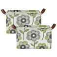 thumbnail image 1 of Yayeee Foldable Storage Basket for Shelves with Handles Set of 2 Waterproof Cloth Bins, Retro Flower, 1 of 7
