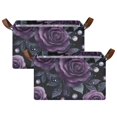thumbnail image 1 of Yayeee Foldable Storage Basket for Shelves with Handles Set of 2 Waterproof Cloth Bins, Roses and Pearls, 1 of 7