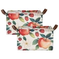 thumbnail image 1 of Yayeee Foldable Storage Basket for Shelves with Handles Set of 2 Waterproof Cloth Bins, Strawberry Pattern, 1 of 7