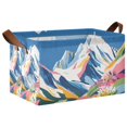 thumbnail image 1 of Yayeee Foldable Storage Basket for Shelves with Handles Waterproof Cloth Bins, Abstract Snow Mountain, 1 of 7