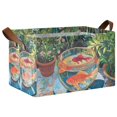 thumbnail image 1 of Yayeee Foldable Storage Basket for Shelves with Handles Waterproof Cloth Bins, Art Goldfish Bowl, 1 of 7