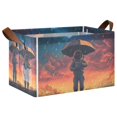 thumbnail image 1 of Yayeee Foldable Storage Basket for Shelves with Handles Waterproof Cloth Bins, Astronaut at Dawn, 1 of 7