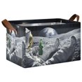 thumbnail image 1 of Yayeee Foldable Storage Basket for Shelves with Handles Waterproof Cloth Bins, Astronaut with Beer, 1 of 7