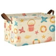 thumbnail image 1 of Yayeee Foldable Storage Basket for Shelves with Handles Waterproof Cloth Bins, Beach Pattern, 1 of 7
