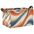 thumbnail image 1 of Yayeee Foldable Storage Basket for Shelves with Handles Waterproof Cloth Bins, Beige Abstract Wavy, 1 of 7