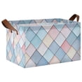 thumbnail image 1 of Yayeee Foldable Storage Basket for Shelves with Handles Waterproof Cloth Bins, Beige Art Pattern, 1 of 7