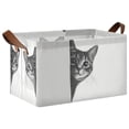 thumbnail image 1 of Yayeee Foldable Storage Basket for Shelves with Handles Waterproof Cloth Bins, Black Cute Cat, 1 of 7