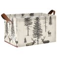thumbnail image 1 of Yayeee Foldable Storage Basket for Shelves with Handles Waterproof Cloth Bins, Black Deer, 1 of 7