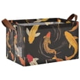thumbnail image 1 of Yayeee Foldable Storage Basket for Shelves with Handles Waterproof Cloth Bins, Black Fish Pattern, 1 of 7