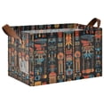 thumbnail image 1 of Yayeee Foldable Storage Basket for Shelves with Handles Waterproof Cloth Bins, Black Geometric, 1 of 7