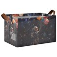 thumbnail image 1 of Yayeee Foldable Storage Basket for Shelves with Handles Waterproof Cloth Bins, Black Watercolor Space, 1 of 7