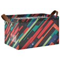 thumbnail image 1 of Yayeee Foldable Storage Basket for Shelves with Handles Waterproof Cloth Bins, Blue Abstract Lines, 1 of 7