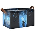 thumbnail image 1 of Yayeee Foldable Storage Basket for Shelves with Handles Waterproof Cloth Bins, Blue Butterfly, 1 of 7