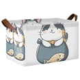 thumbnail image 1 of Yayeee Foldable Storage Basket for Shelves with Handles Waterproof Cloth Bins, Blue Cute Cat, 1 of 7