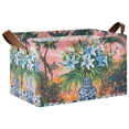 thumbnail image 1 of Yayeee Foldable Storage Basket for Shelves with Handles Waterproof Cloth Bins, Blue Flowers, 1 of 7