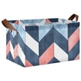 thumbnail image 1 of Yayeee Foldable Storage Basket for Shelves with Handles Waterproof Cloth Bins, Blue Geometric, 1 of 7