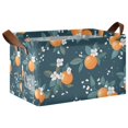 thumbnail image 1 of Yayeee Foldable Storage Basket for Shelves with Handles Waterproof Cloth Bins, Blue Oranges, 1 of 7