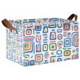 thumbnail image 1 of Yayeee Foldable Storage Basket for Shelves with Handles Waterproof Cloth Bins, Blue Retro Pattern, 1 of 7