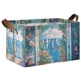 thumbnail image 1 of Yayeee Foldable Storage Basket for Shelves with Handles Waterproof Cloth Bins, Blue Sea, 1 of 7