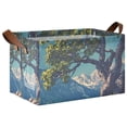 thumbnail image 1 of Yayeee Foldable Storage Basket for Shelves with Handles Waterproof Cloth Bins, Blue Tree, 1 of 7