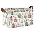 thumbnail image 1 of Yayeee Foldable Storage Basket for Shelves with Handles Waterproof Cloth Bins, Brown Christmas House, 1 of 7