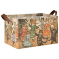 thumbnail image 1 of Yayeee Foldable Storage Basket for Shelves with Handles Waterproof Cloth Bins, Cats in Party, 1 of 7