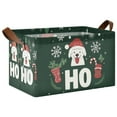 thumbnail image 1 of Yayeee Foldable Storage Basket for Shelves with Handles Waterproof Cloth Bins, Christmas Dog, 1 of 7