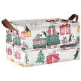 thumbnail image 1 of Yayeee Foldable Storage Basket for Shelves with Handles Waterproof Cloth Bins, Christmas Train, 1 of 7