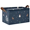 thumbnail image 1 of Yayeee Foldable Storage Basket for Shelves with Handles Waterproof Cloth Bins, Christmas Whimsy, 1 of 7