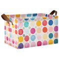 thumbnail image 1 of Yayeee Foldable Storage Basket for Shelves with Handles Waterproof Cloth Bins, Colorful Circles, 1 of 7