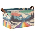 thumbnail image 1 of Yayeee Foldable Storage Basket for Shelves with Handles Waterproof Cloth Bins, Colorful Road at Night, 1 of 7