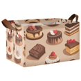 thumbnail image 1 of Yayeee Foldable Storage Basket for Shelves with Handles Waterproof Cloth Bins, Creamy Cake, 1 of 7