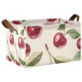 thumbnail image 1 of Yayeee Foldable Storage Basket for Shelves with Handles Waterproof Cloth Bins, Cute Cherry, 1 of 7