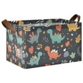thumbnail image 1 of Yayeee Foldable Storage Basket for Shelves with Handles Waterproof Cloth Bins, Cute Dinosaur, 1 of 7