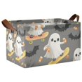 thumbnail image 1 of Yayeee Foldable Storage Basket for Shelves with Handles Waterproof Cloth Bins, Cute Ghosts, 1 of 7