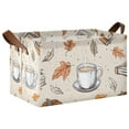 thumbnail image 1 of Yayeee Foldable Storage Basket for Shelves with Handles Waterproof Cloth Bins, Fall Coffee, 1 of 7